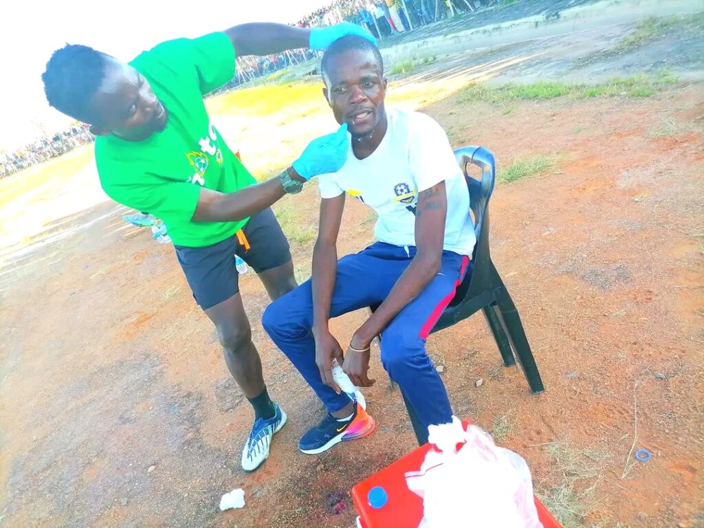 Bangwe All Stars Player Injured His Manager During Goal Celebration at Karonga Stadium